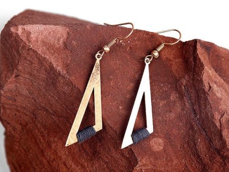 Triangle alloy earrings Online now