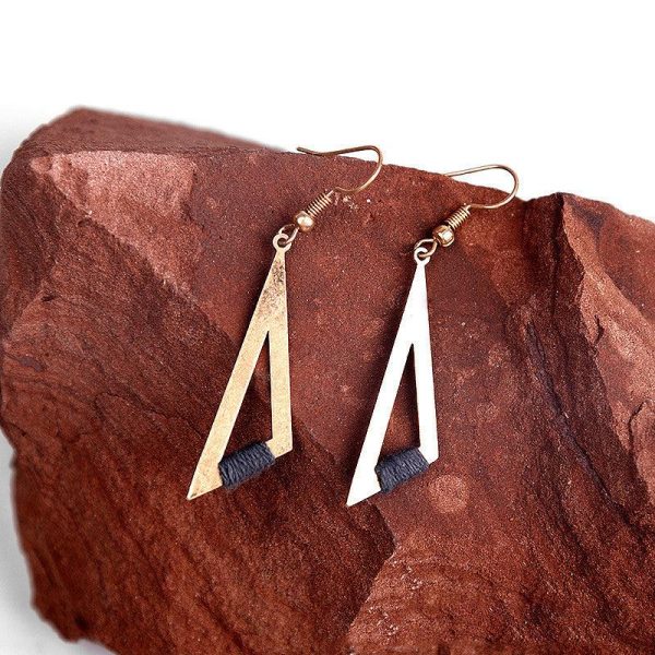 Triangle alloy earrings Online now