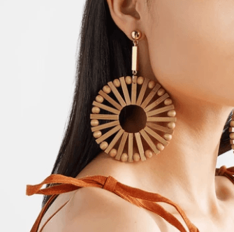 Bamboo hollow earrings For Discount