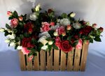 Wooden Crate Filled with Roses For Cheap