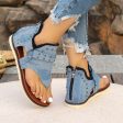 Denim Thong Sandals With Rear For Sale