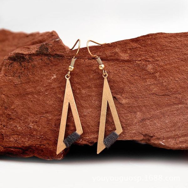 Triangle alloy earrings Online now