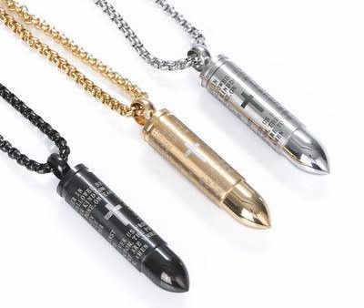 Bullet titanium steel necklace For Sale