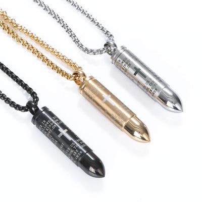 Bullet titanium steel necklace For Sale