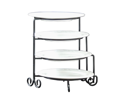 4 Tier Black Plate Stand 15  Tall Discount