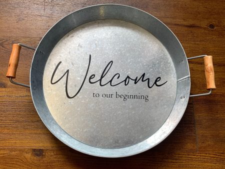 Tray Silver Welcome to our Beginning Sale