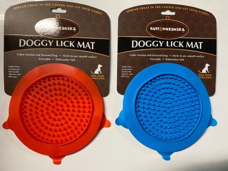 “Ruff & Whiskerz” Doggy Lick Mat (Blue or Red) Hot on Sale