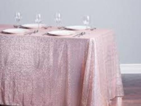 Tablecloth Matte Sequin Blush Pink Rectangular 90 x156  Online Hot Sale