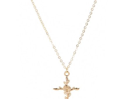 Alloy Rose Cross Pendant For Sale