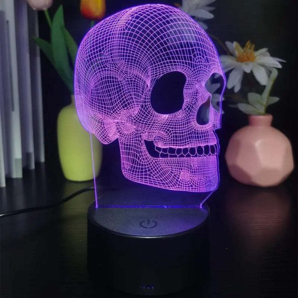 3D Small Night Lamp Halloween Skull Sale