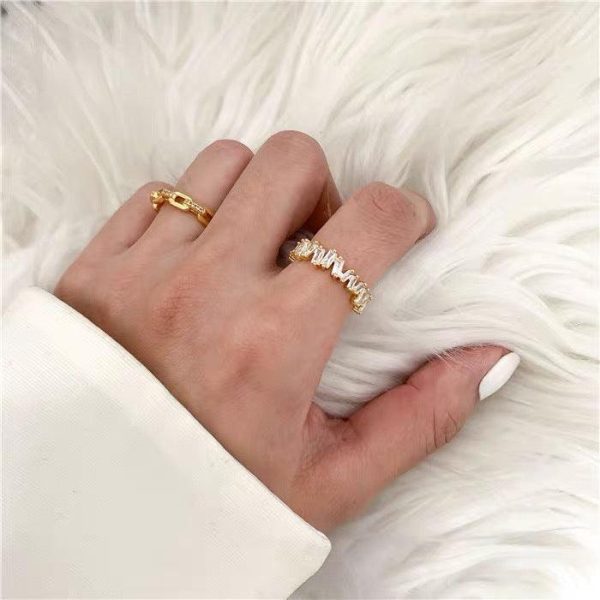 18K Gold Ring Female Ins Cheap