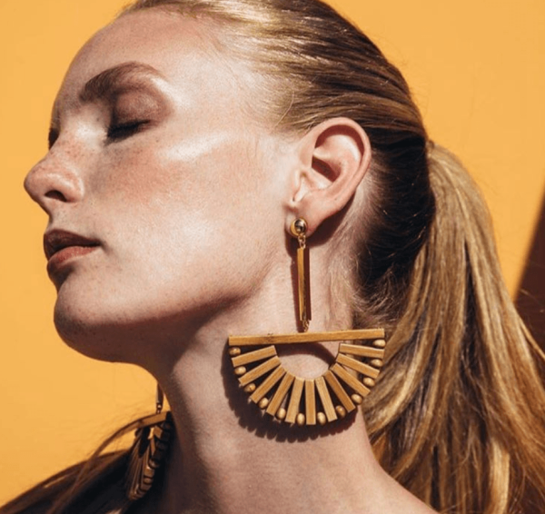 Bamboo hollow earrings For Discount