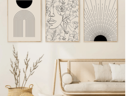 Boho Canvas Abstract Lines For Discount