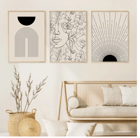 Boho Canvas Abstract Lines For Discount