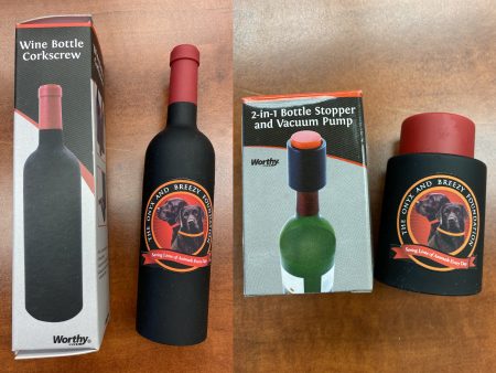 *FREE With purchase of 5 or more Pet Holiday Items* Wine Bottle Corkscrew and Vacuum Pump Set with Logo Online Hot Sale