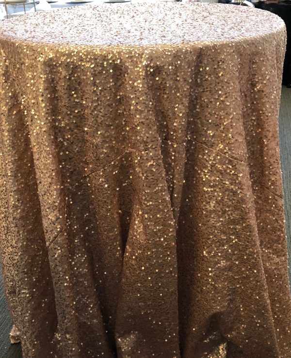 Tablecloth Blush Champagne Sequin Round 120  on Sale