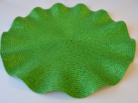 Bright Green Wave Round 15  Placemat For Cheap