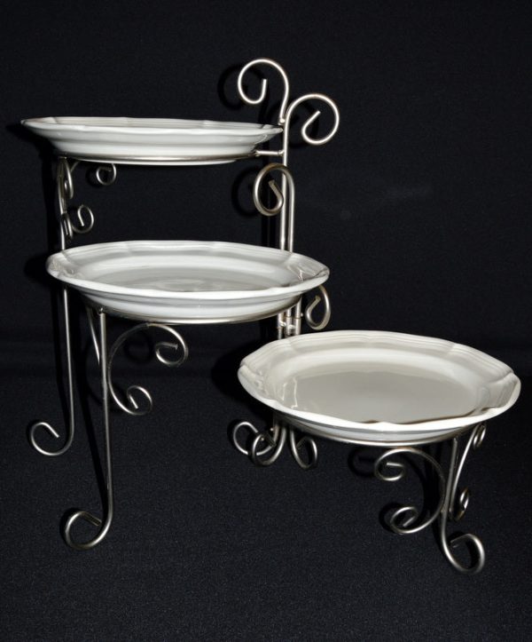 3 Tier 18  Silver Stand for Plates on Sale