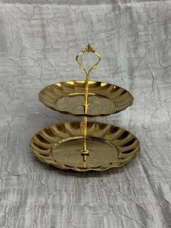 2 Tier Gold Dessert Stand Online