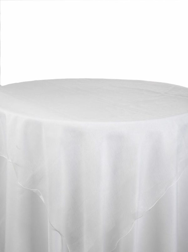 White Sheer Round Overlay 100  For Sale