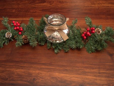 Christmas Table Wreath with mercury vase Sale