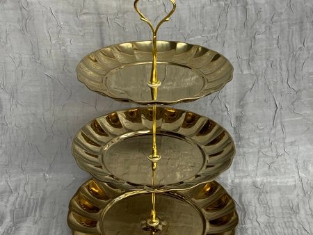 3 Tier Gold Dessert Stand Online now