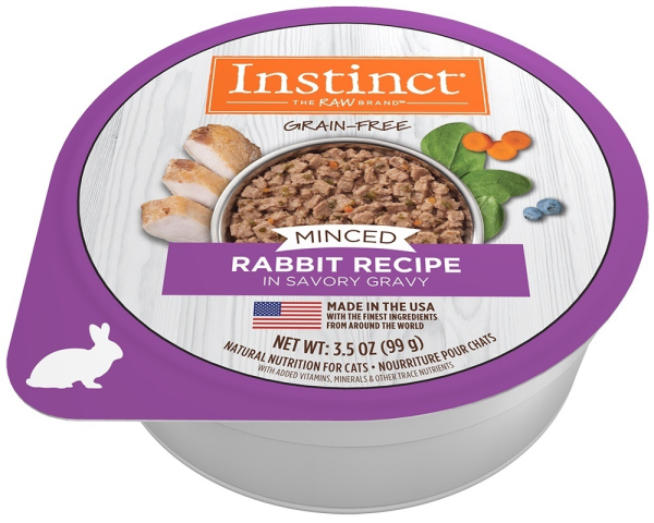 Instinct Adult Grain Free Minced Recipe with Real Rabbit Natural Cat food Cups Sale