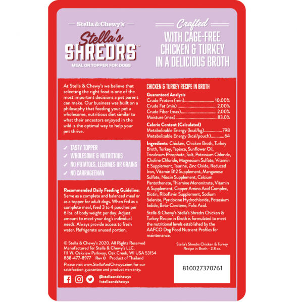 Stella & Chewys Stellas Shredrs Cage Free Chicken and Turkey Recipe in Broth For Cheap